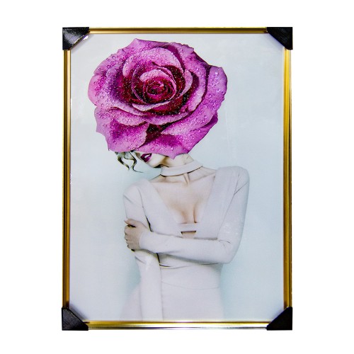 Панно настенное Модель с розой 83х125 см