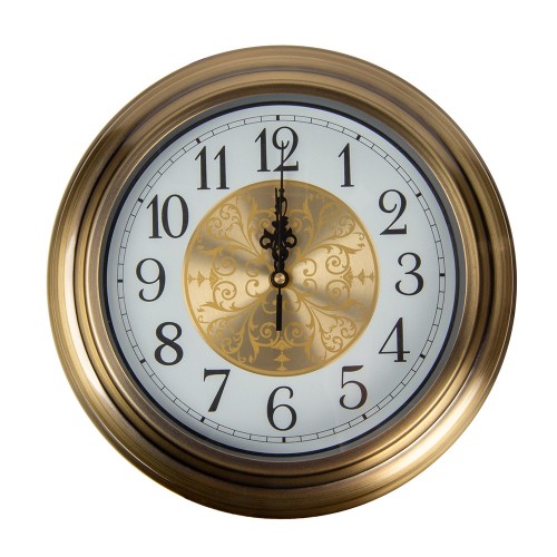 Часы настенные металлические (цвет металлик бронза) 32х32 см