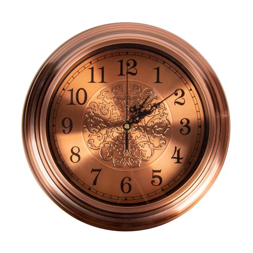 Часы настенные металлические (цвет бронза) 32х32 см