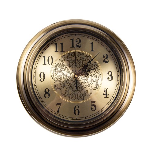 Часы настенные металлические (цвет металлик бронза) 32х32 см