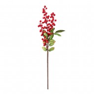 Ветка с ягодами искусственная 37 см (красного цвета)