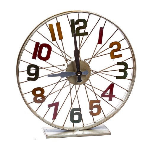 Часы настольные металлические колесо  40х40 см