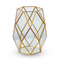 Интерьерное украшение  Геометрический флорариум ваза 18х24 см (цвет золото)