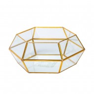 Интерьерное украшение  Геометрический флорариум 27х11 см (цвет золото)