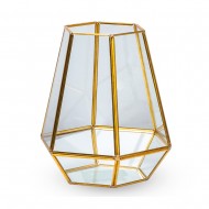 Интерьерное украшение  Геометрический флорариум ваза 13х19 см (цвет золото)