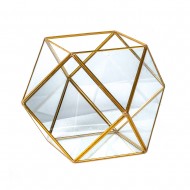 Интерьерное украшение  Геометрический флорариум  20х21 см (цвет золото)