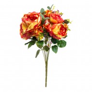 Букет искусственных Роз (цвет оранжевый) 48 см