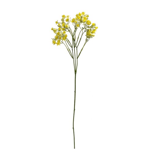 Цветок искусственный Гипсофила желтого цвета 65 см