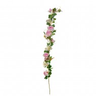 Искусственная ветка Цветущая роза 147 см розового цвета