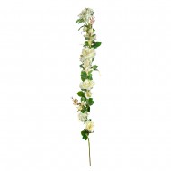 Искусственная ветка Цветущая роза 147 см белого цвета