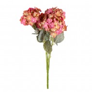 Цветы искусственные Букет Гортензии 49 см цвет розовый