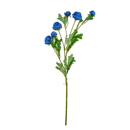 Искусственная Ветка Пионов 75 см цвет голубой
