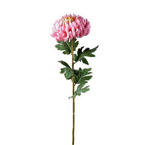 Цветок искусственный розовая Хризантема 90 см