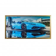 Панно настенное Автомобиль голубой 64х124 см