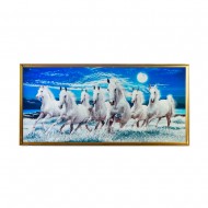Панно настенное Табун белых лошадей 64х124 см