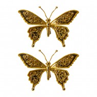 Н Г набор Бабочки 2 шт 15,5 см золото